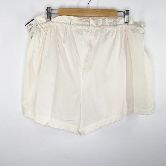CALIA Unbleached Cream Woven Paperbag Shorts High-Rise Womens Size XL - Picture 1 of 9